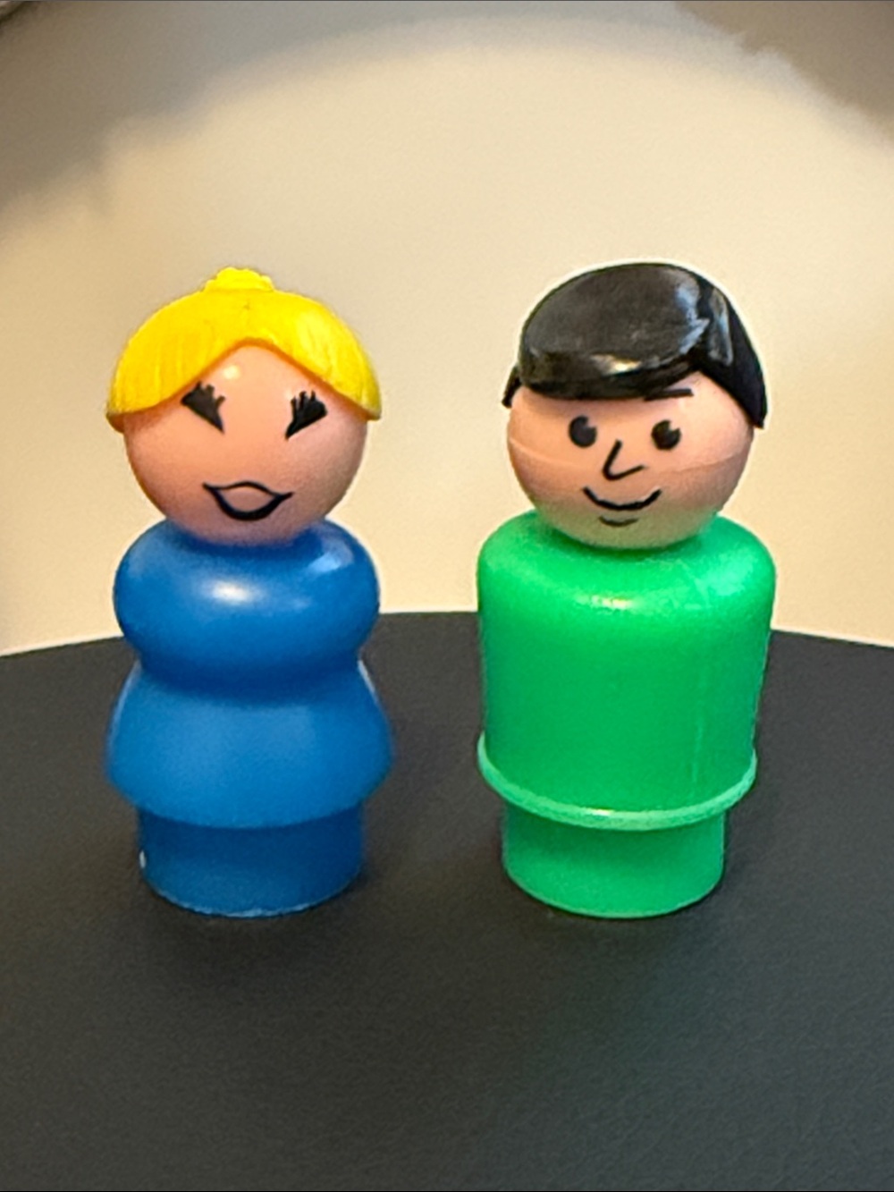 Vintage Fisher-Price Little People Play Family Mom & Dad with Hair
